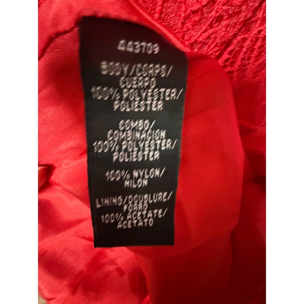 ML Monique Lhuillier Red Lace Open Back High Low Cocktail Dress Size 4 - Picture 5 of 5